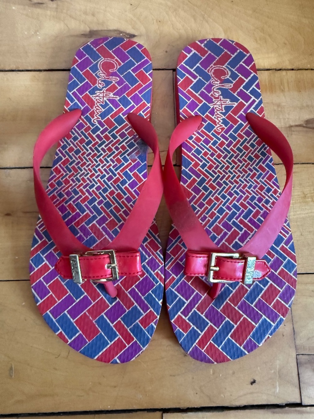Cole Haan "Bridget" Patent & Leather Thong Sandal Size 6.5